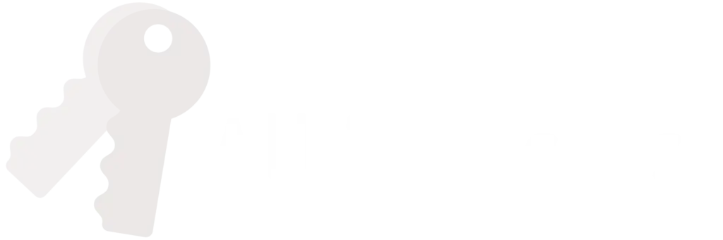 A grey logo with a set of keys next to the text "All for Access".