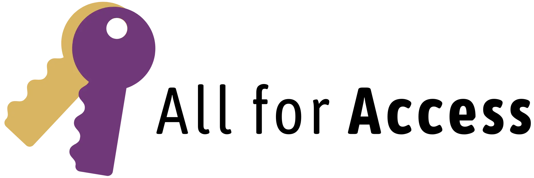 Logo. A set of purple and gold keys next to text reading "All for Access".
